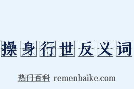 操身行世反义词是什么意思的图片